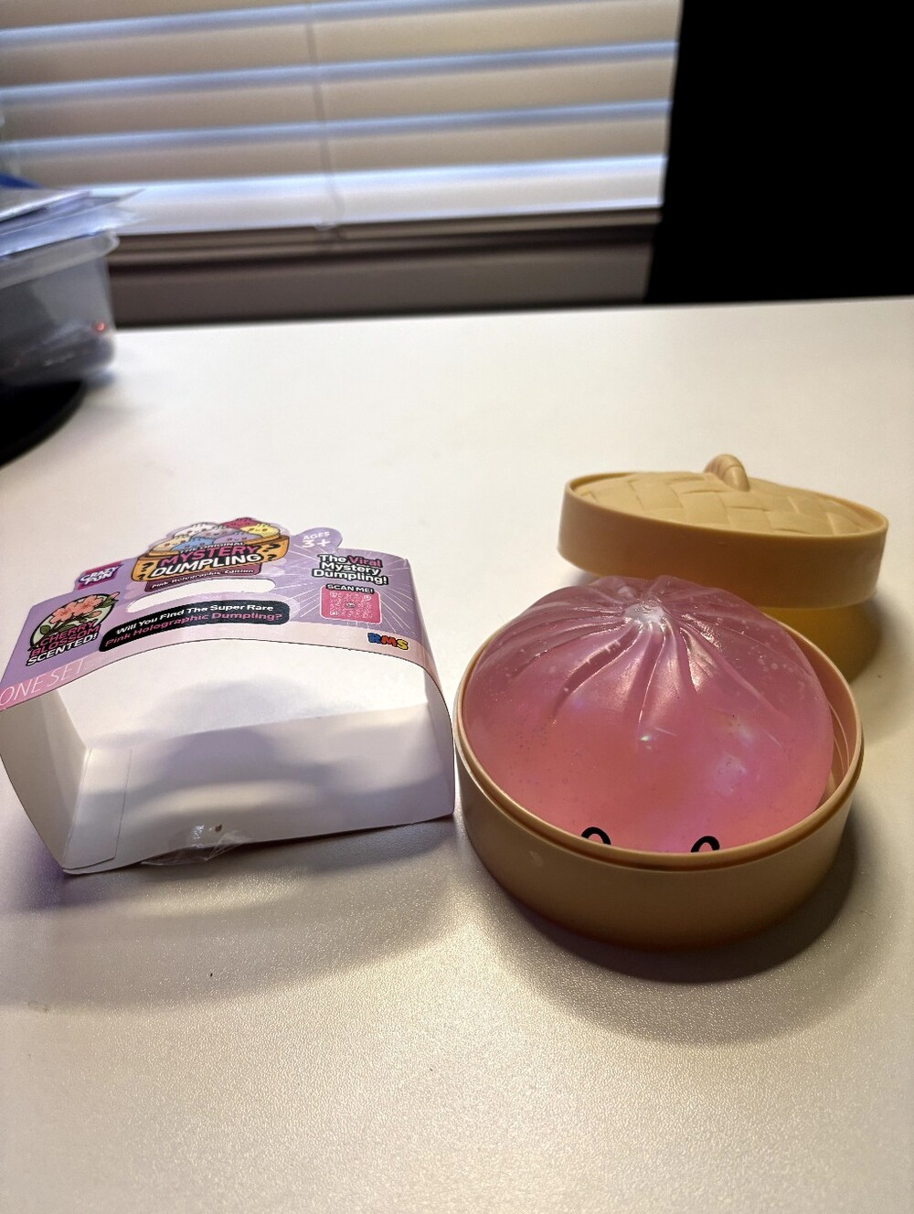 Mystery Squishy Dumpling Bath Toy - Pink Rare Holograhic !
